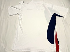 🔥DIADORA DIADRY MEN’S SHORT SLEEVE 1/4 ZIP T-SHIRT WHITE/RED/BLUE SIZE SMALL