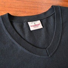 UNUSED, GOODWEAR CUFF AND HEM RIB heavyweight t-shirt made in USA, black, size L