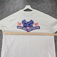 Levi Strauss & Co “501 Original Button Fly” Relaxed Fit Mens XXL White T Shirt