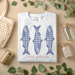 Catch of the Day Fishing T-Shirt Nautical Seafood Lover Gift Fisherman UnisexA69