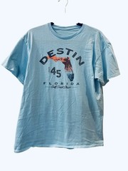 Destin Florida Men’s Gulf Coast Classic Souvenir Blue Cotton T-shirt Size: Large