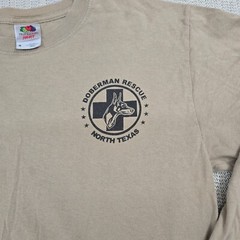 Doberman Rescue of North Texas Shirt Mens Medium Beige Long Sleeve Animal Rescue
