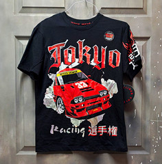 Rebellious Culture Men’s Black Tokyo Speed Demon Racing Graphic Crew Tee Size S