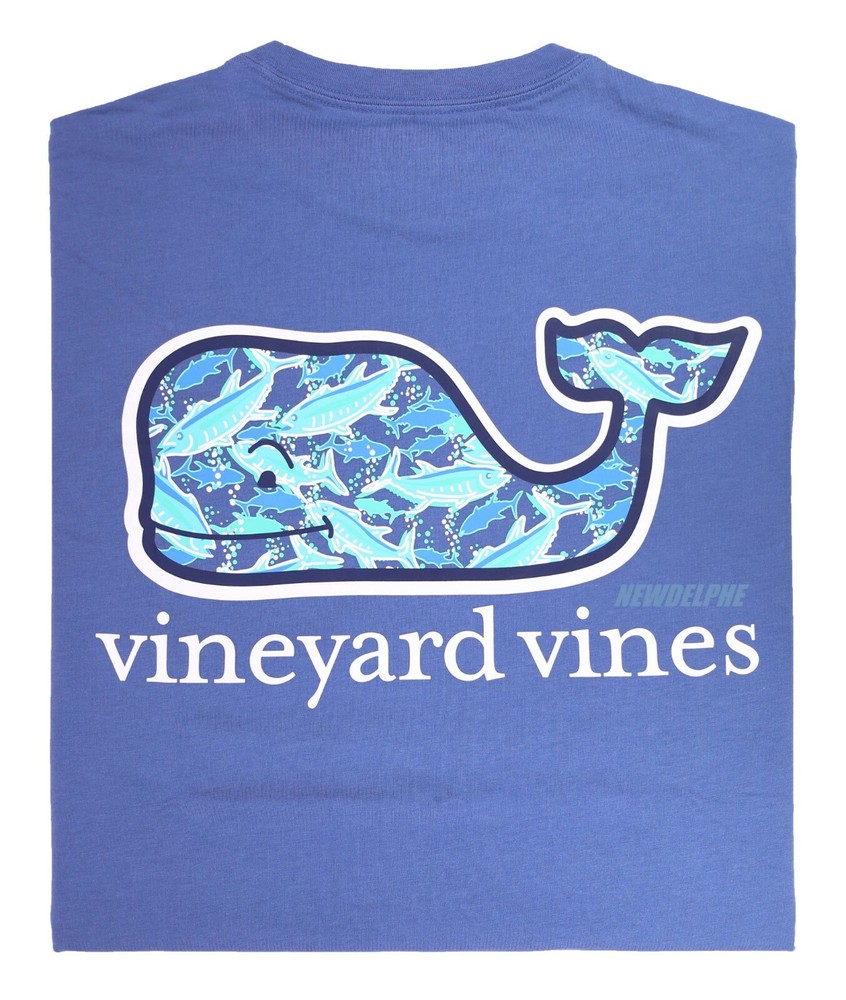 NWT Vineyard Vines Men SS Whale Pocket Crew Tee T-Shirt “SCHOOL OF TUNA WHL FL”