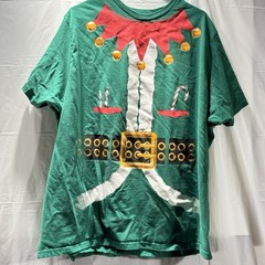 Holiday time Green Elf unisex T shirt Size 3XL Christmas Recycled Short Sleeve