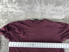 Vinci Pour L’Homme Size L Minimalist Pocket Casual T Shirt Burgundy Long Sleeve