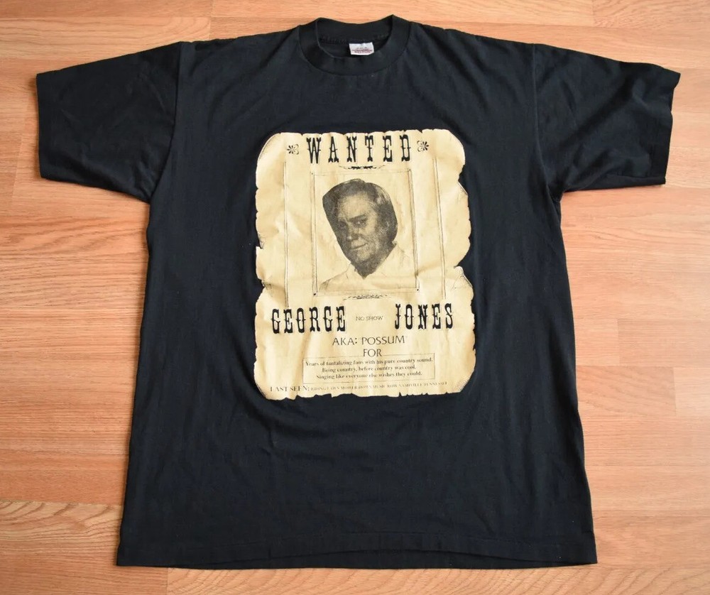Vintage 1980s George Jones Wanted Tour Shirt Tee XL Country Johnny Paycheck