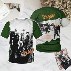 Vintage Rock Band The Clash 3D Print T-shirt Full size S to 5XL TU1841