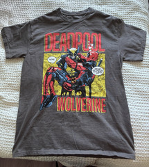 Marvel Deadpool & Wolverine Graphic Print Gray Crew Neck T-Shirt Men’s M