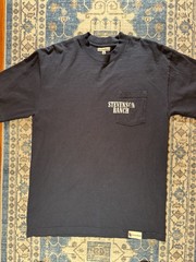 Stevenson Ranch T-Shirt Mens Medium Blue S/S “Not My First Rodeo” 1 Chest Pocket