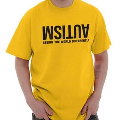 Autism Seeing The World Differently Awareness Adult Short Sleeve Crewneck Tee