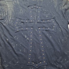 Affliction Book Of The Dead Men’s Large Black Studded Cross Skull Tee