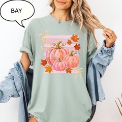 Preppy Fall Pumpkin Shirt Pumpkin Season Happy Fall Autumn Harvest Gift Tee