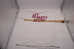 Vintage Genny Light Let the Party Begin Gildan Heavy Large White T-shirt R1B6
