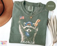 Comfort Colors Feral Raccoon Shirt Patriotic USA Funny 4th of July Tee