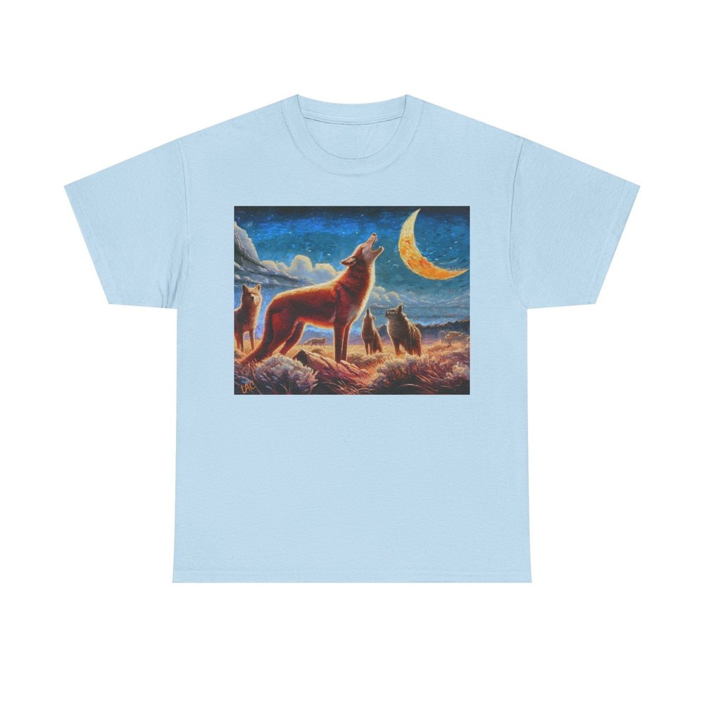 Coyotes in Moonlight Unisex Heavy Cotton Tee