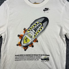 Vintage Nike Air Max 95 Shirt Mens Small Sports Running Shoes White Swoosh Check
