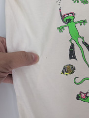 Vintage Lizard Gecko Diving Positions Shirt 90s AOP Jackson Did This (20in)