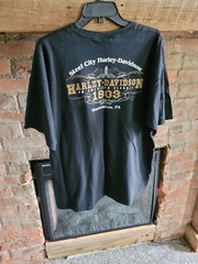 Men’s Harley Davidson T Shirt – Black – “Steel City” Washington PA – Size XL A12