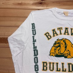 Vintage 80s Batavia Bulldogs High School Sport Varsity Long Sleeve Shirt – Large
