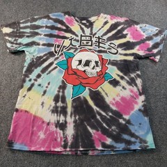 Vibes Skull Rose Tie Dye T-Shirt Mens Large Multicolor Psychedelic Graphic