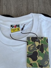 A Bathing Ape BAPE x Chrome Hearts Men’s M White Baby Milo Logo Graphic Crew Tee