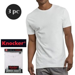 3packs Knocker Men’s Short Sleeve Plain Casual T-Shirt White Black Gray M-XL
