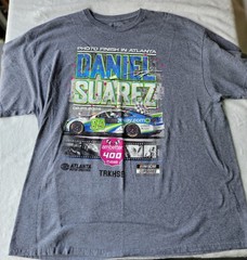 Daniel Suarez Checkered Flag Sports 2024 Ambetter Health 400 Race Win T-Shirt 2X