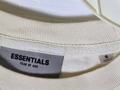 Fear of God Essentials FOG Logo T-Shirt Men’s Size Small Ivory Cream Oatmeal