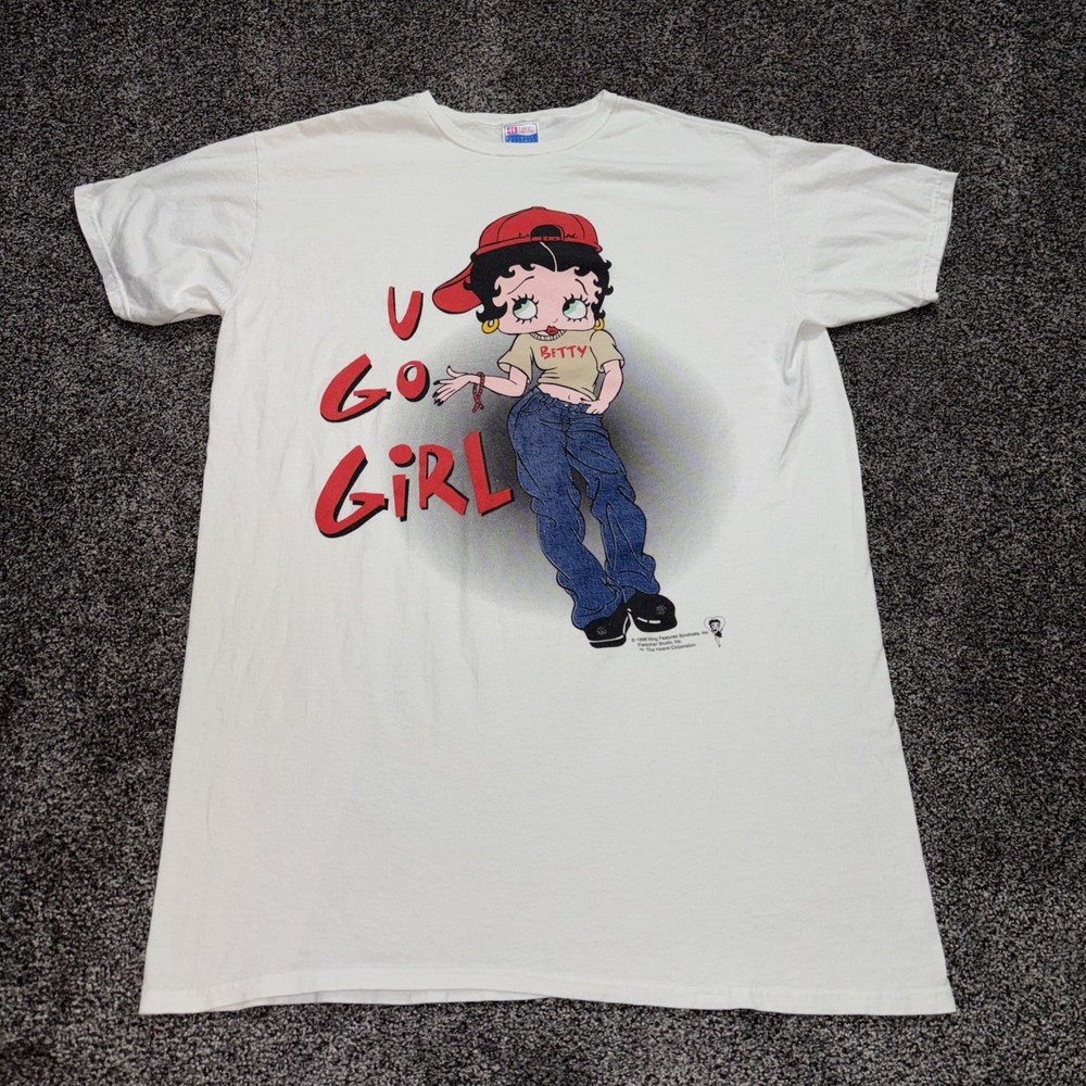 Vintage 1998 Betty Boop U Go Girl Sleep Shirt Nightgown One size Hanes Her Way