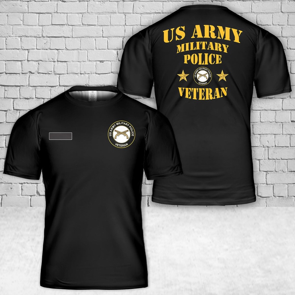 Personalized Name US Army Military Police Veteran T-Shirt 3D Fullsize S-5XL