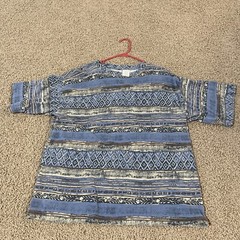 Made In USA 100% Cotton Blue Geometric Pattern Mens Size Large 22”x29”