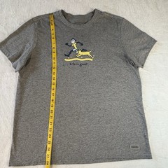 Life is Good Men’s Jake & Rocket Beach Run Short Sleeve Crusher Tee Gray Large