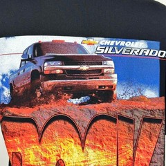 Vintage Black Chevrolet Silverado Rock Solid Graphic Print Shirt Size Large