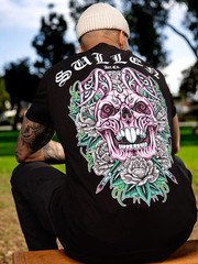 Sullen Men’s Skull Bunny 26 Short Sleeve Premium Graphic T-shirt Tattoo Easter
