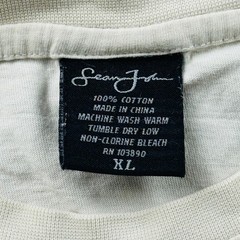 Y2K Sean John Long Sleeve T-Shirt Men XL White Signature Script Relaxed Urban