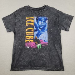 Ice Cube Rap T Shirt Mens Large L Black Faded Distressed Look Hip Hop