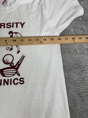 Vintage 80s University Sports Short Sleeve T Shirt Men’s Size Small White