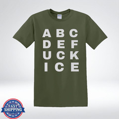 ABC Alphabet Fck ICE Typography Political Protest T-Shirt