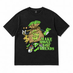 Make Money Not Friends Graphic T-Shirt Cash Money Streetwear Hustle Tee