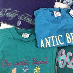 Lot of 6 Vintage Single Stitch T Shirts Random Mixed Sizes Variety Bundle Blues