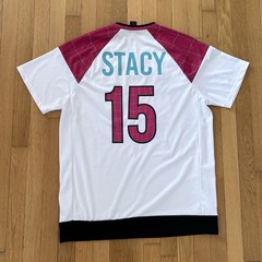 Spider Man Gwen Stacy Baseball Jersey Mens Large White Pink Marvel Rare