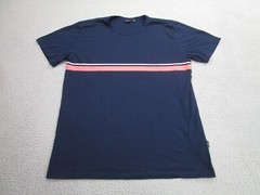 Onia Shirt Mens Medium Blue Pink Stripe Modal Blend Soft Short Sleeve crew neck