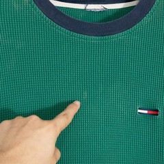 Vintage Y2K Tommy Hilfiger Thermal Shirt T Shirt Mens Medium – Distresed Green