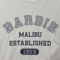Pacsun Mattel Barbie Malibu White Blue Est. 1959 Logo TShirt Tee Size Small