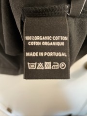 ODAAT 100% Organic Cotton Washed Black Short Sleeve Shirt Size Medium NWT