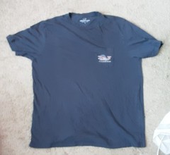 Vineyard Vines Whale Pocket 4th Of July Themed Crew Large Blue Tee Shirt Tee