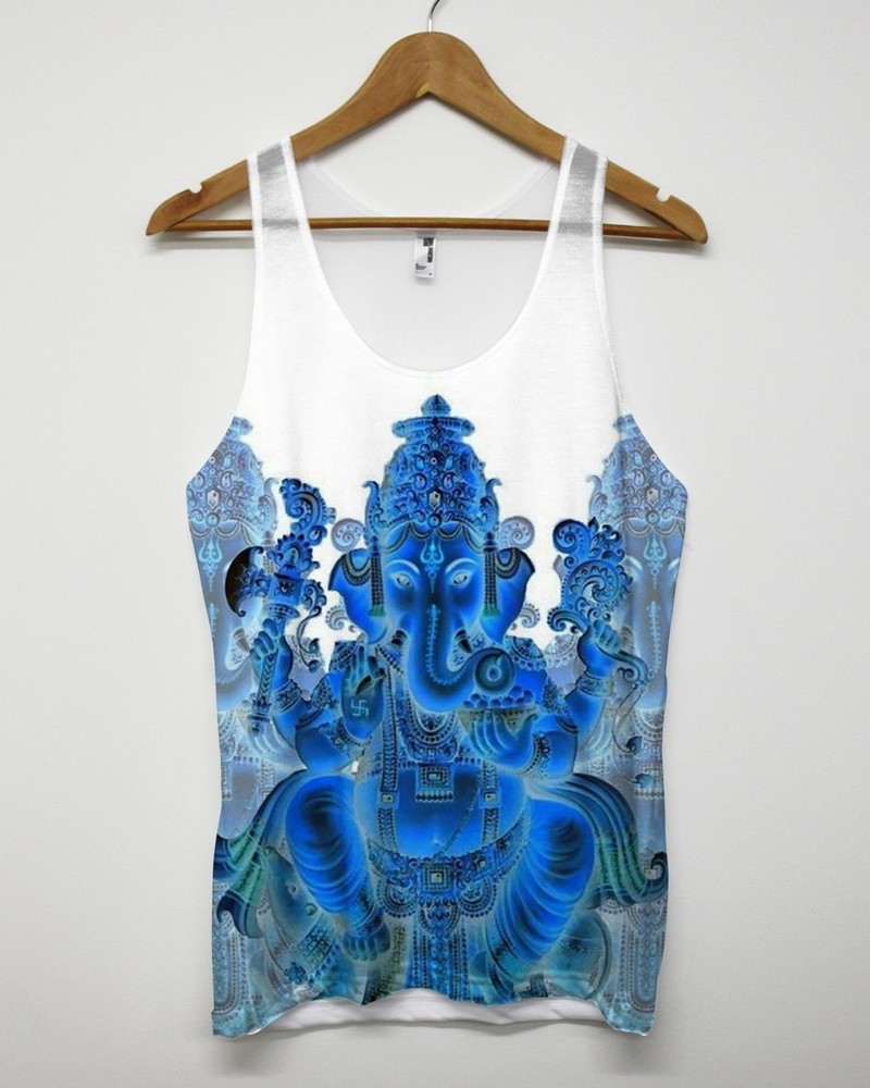 Ganesha invert all over print vest tank top sleeveless singlet elephant god men