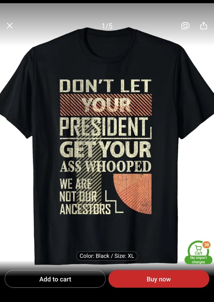 Funny Trump, Obama, Biden, T Shirt Black Adult L-XL Political Humor Unisex