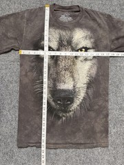 The Mountain Shirt Mens Small Wolf Face Graphic Tie Dye Gray Nature Animal